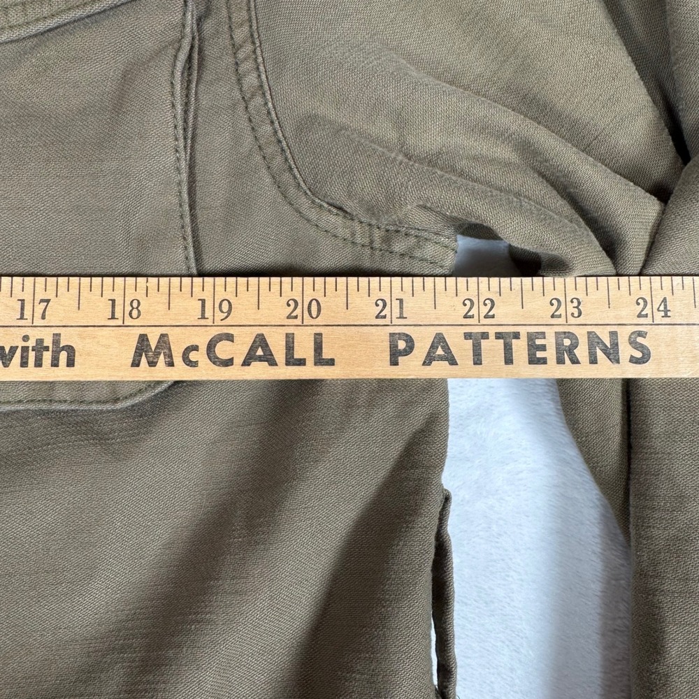 Free People Olive Green Cotton Blend Military Style Jacket Women's Small No Belt - Picture 8 of 11